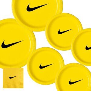 Custom Retro Basketball Party Tableware Set | Yellow with Black Design | 45 PCS